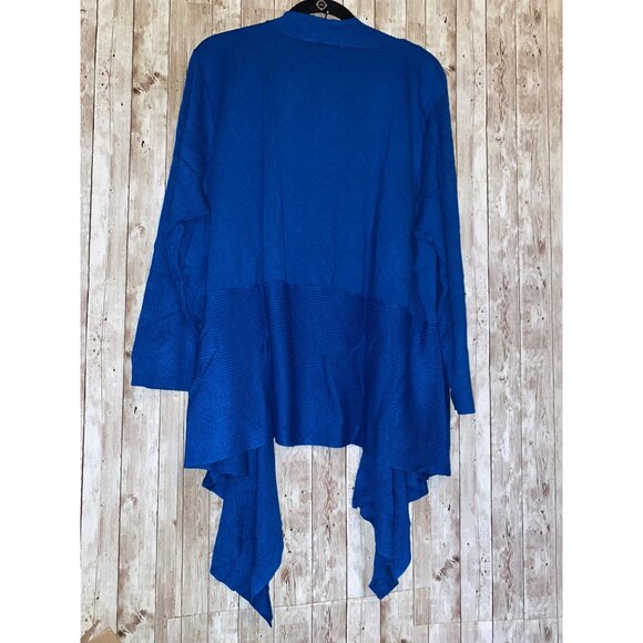 Whisper Knit Women's Blue Waterfall Cardigan Sweater Size 3X Open Front New - Picture 7 of 9